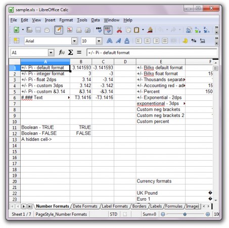 使用 LibreOffice Calc 去打开 sample.xls 电子表格